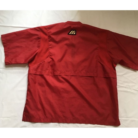 Mizuno Men 1/4 Zip Up Windbreaker Red Sz 38-40M - Picture 2 of 8